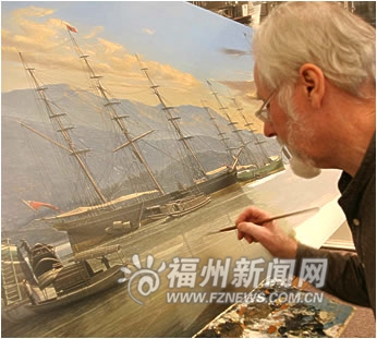 澳洲艺术家绘油画　再现1869年马尾茶叶外贸场面