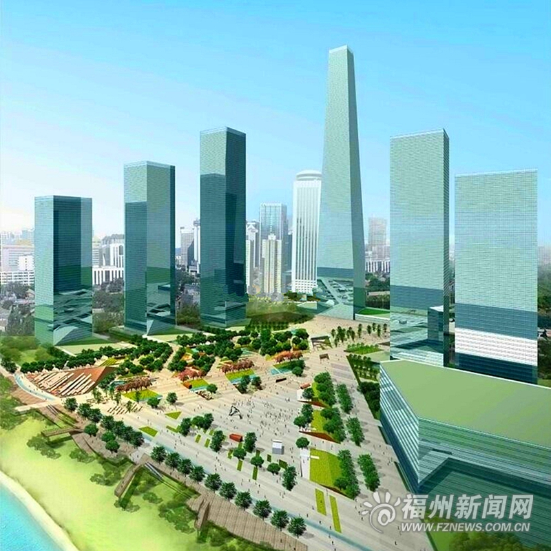 闽江北CBD建滨江市民广场 将成福州未来最大亲水广场