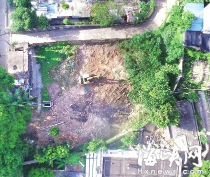 福能集团总医院污水处理区域一整片绿地被挖空