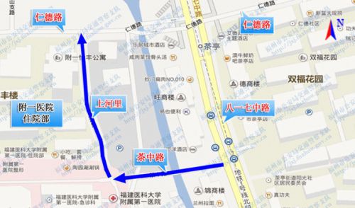 茶中路等道路单向通行示意图 