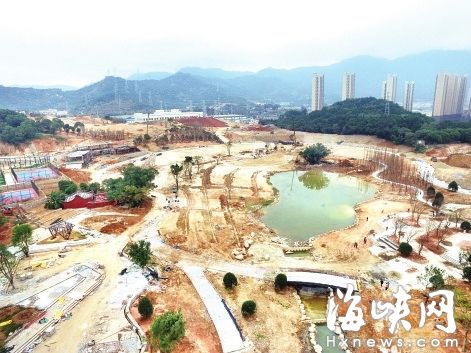 建设中的牛岗山公园，步道将在春节前完工