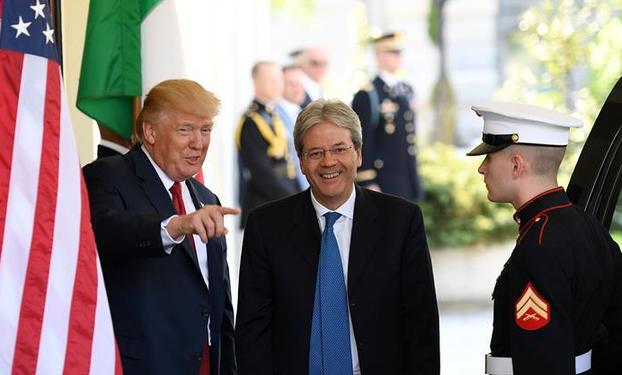 （国际）（1）美国总统特朗普会见意大利总理真蒂洛尼