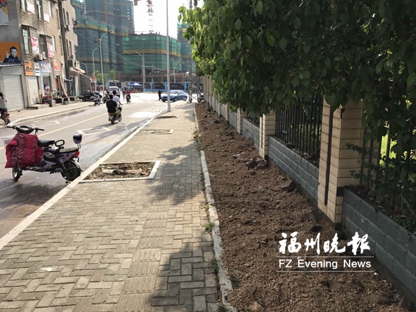 晋六小校外一段道路有人占道摆摊　城管马上整治