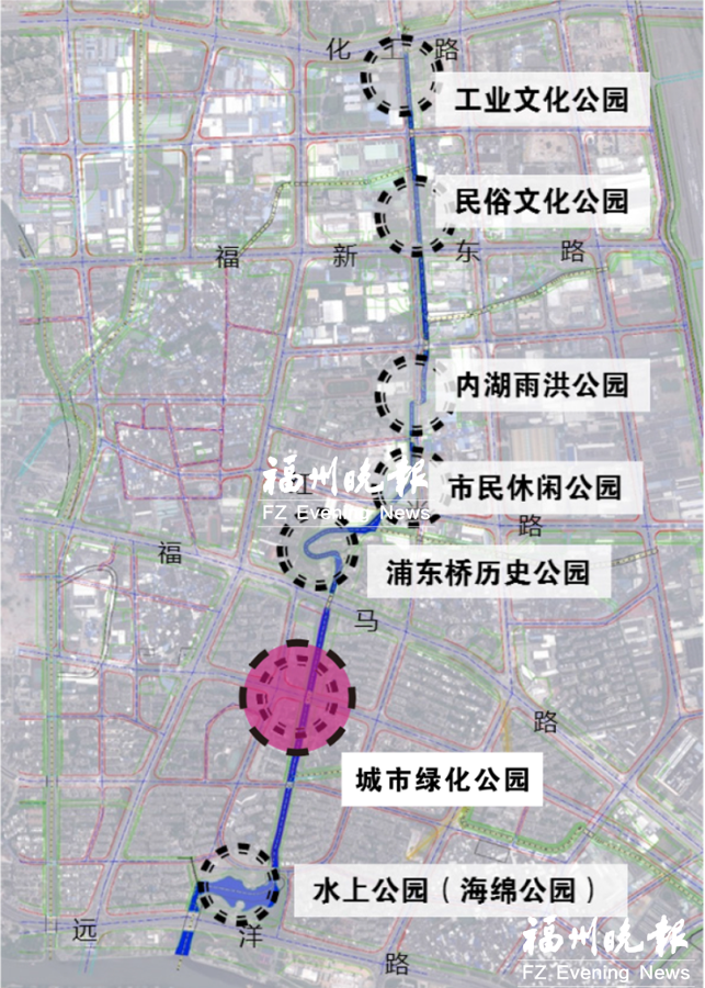 浦东河中上游规划建设5座公园