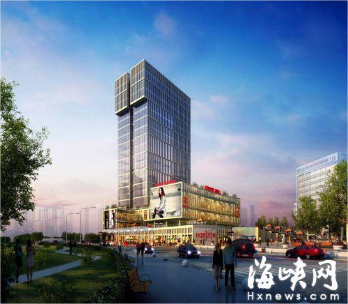 西侧地块拟建一幢一百米高层商住楼(效果图)